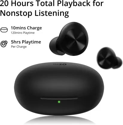 DIZO by realme TechLife GoPods D with Enviornment Noise Cancellation (ENC) Bluetooth Headset (Black, True Wireless) DIZO by realme TechLife GoPods D with Enviornment Noise Cancellation (ENC) Bluetooth Headset (Black, True Wireless)